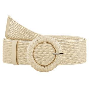 3351 Straw Woven Elastic Belt For Women, Boho Braided Raffia Waist Belt,